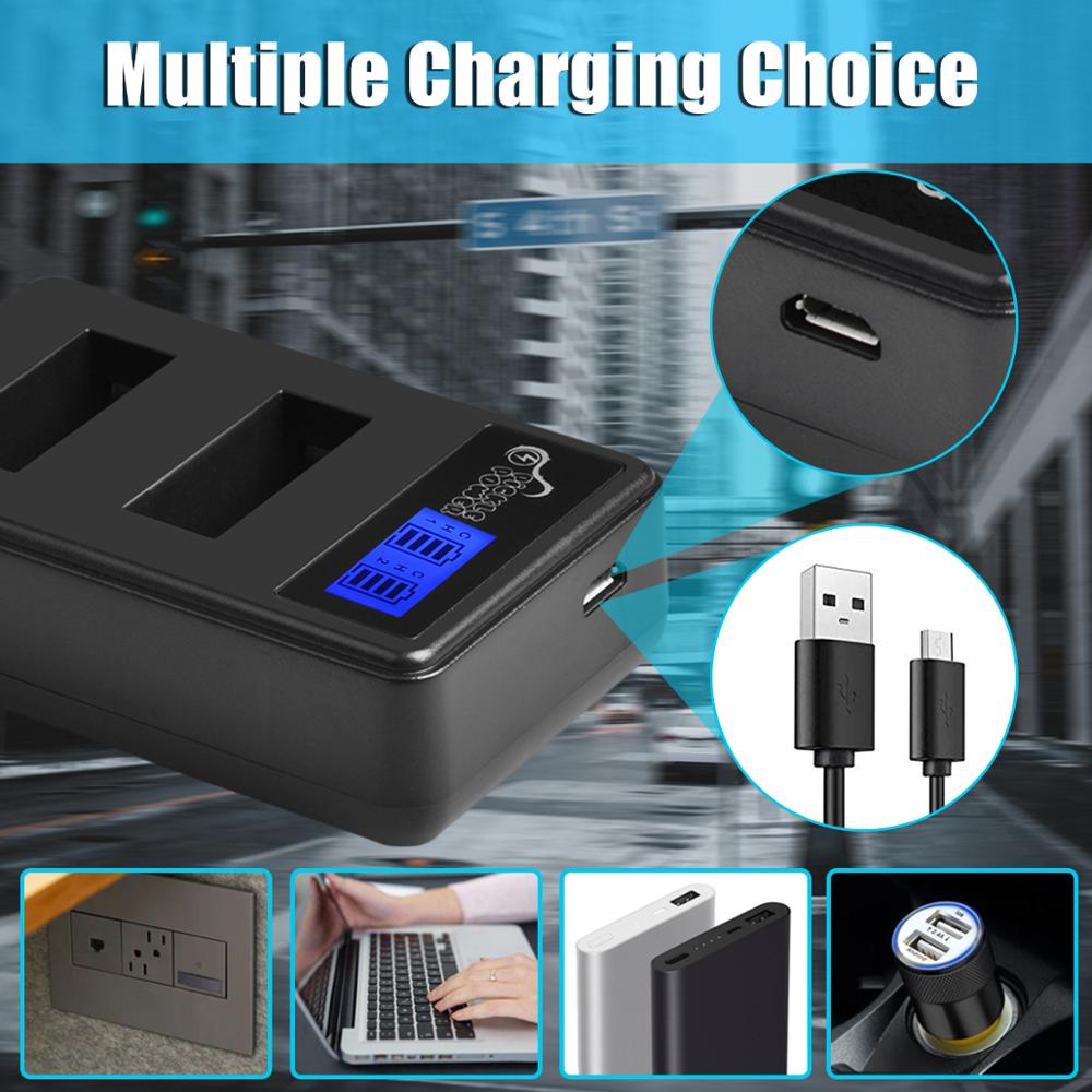 Batería y cargador PG1050 de 1180mAh para SJCAM, SJ4000, WiFi, SJ5000, WiFi Plus, M10, SJ5000 plus, SJ6000, SJ7000