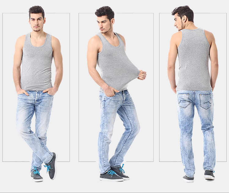 1/3/5 Piece Men's Cotton Sports Skinny Vest Teenagers Leisure Joker Sleeveless T Men's Fitness Training Simple Top: XXL / Dark Grey