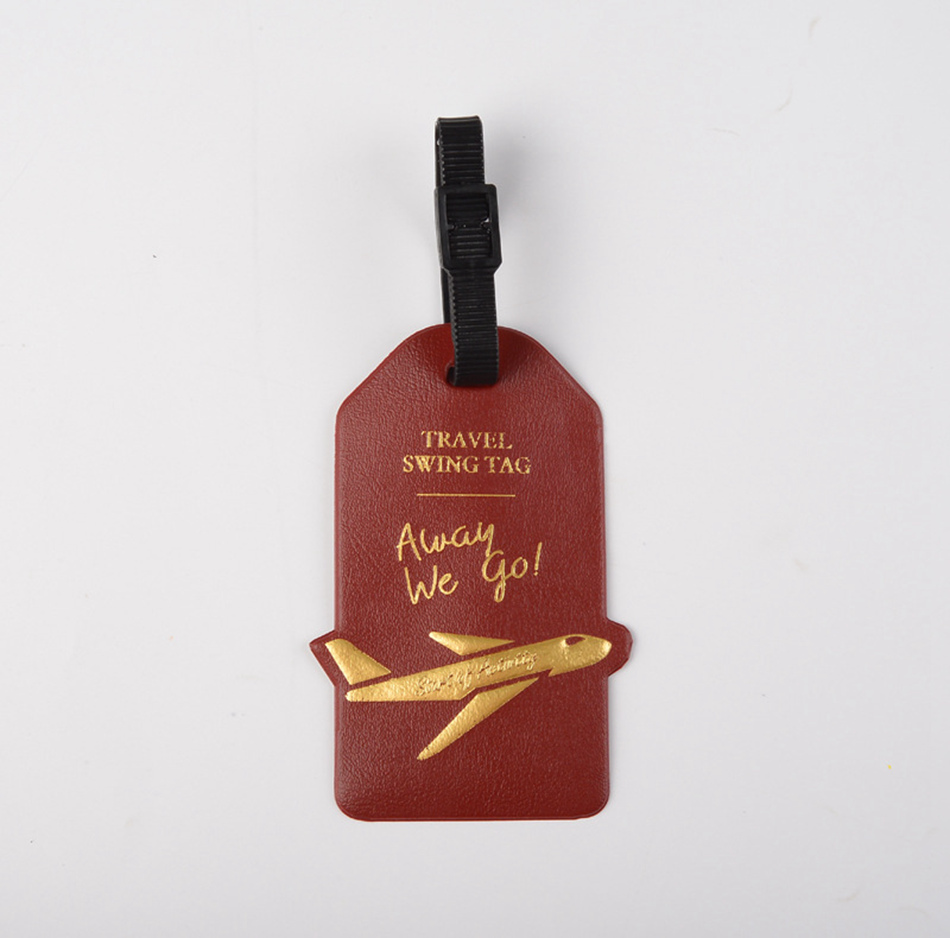 Travel Accessories Aircraft PU Leather Luggage Tag Women Men Portable Label Suitcase ID Address Holder Baggage Boarding: 5