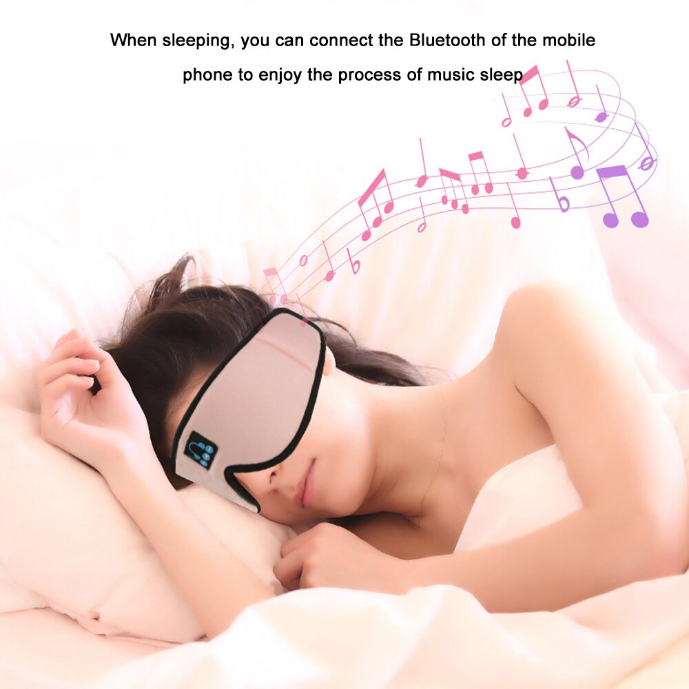 wireless Bluetooth 5.0 Eye Mask 3D Stereo Surround Sound Music call Headset Blackout Sleep Goggles Do not Press Ears