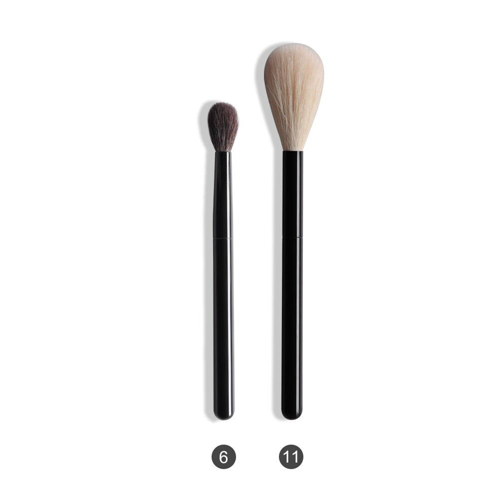 OVW Natural Goat Hair Face Cosmetic Kit Eye Makeup Brushes Set Black Wood Handle pinceaux maquillage poils naturel