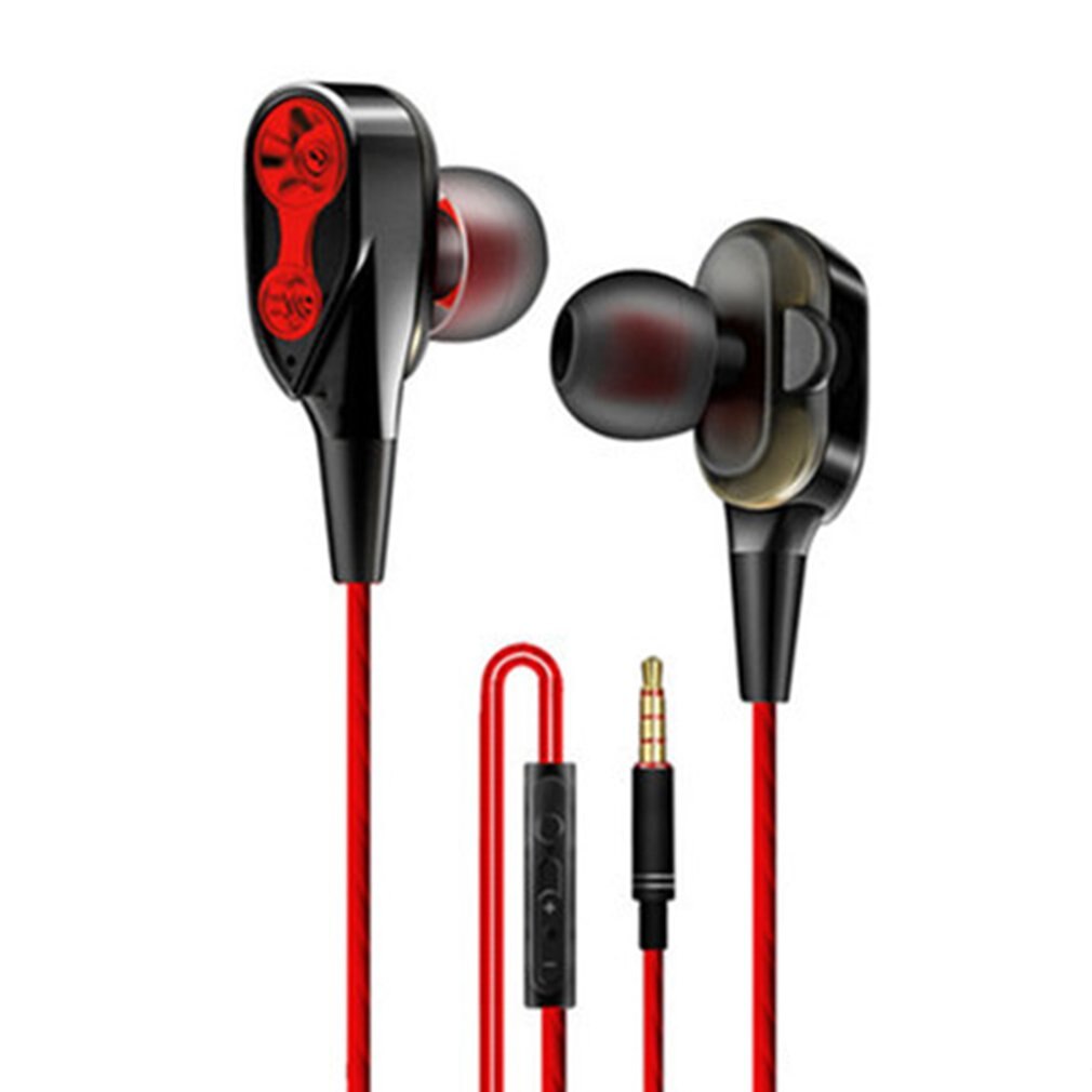 In-Ear Headphones Moving Coil Headphones Wired With Wheat Gaming Headset For Apple For Android Phones: red Single horn