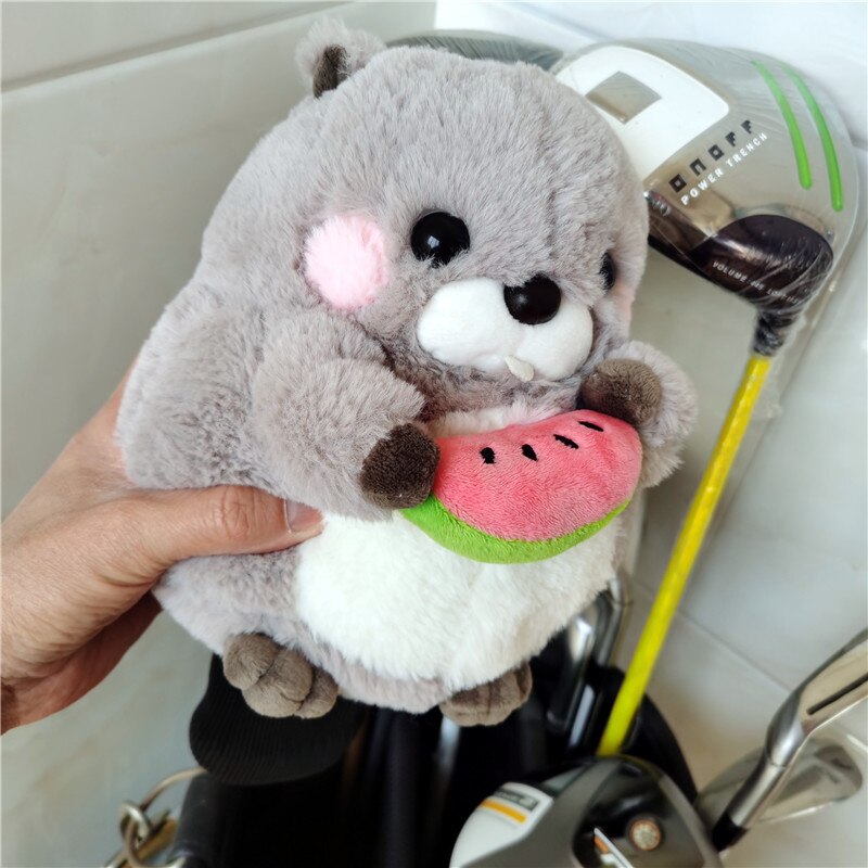 Groundhog Driver Head Cover Plush Golf 460cc Wood Headcover 4 Colors Golf Club Accessory For Man Women: grey