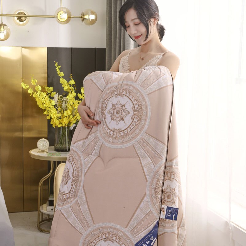 Trapunte in seta di gelso per la casa in 10 stili inserto per piumino matrimoniale trapunta per letto trapuntata copriletto leggero per coperta morbida per tutte le stagioni: marrone