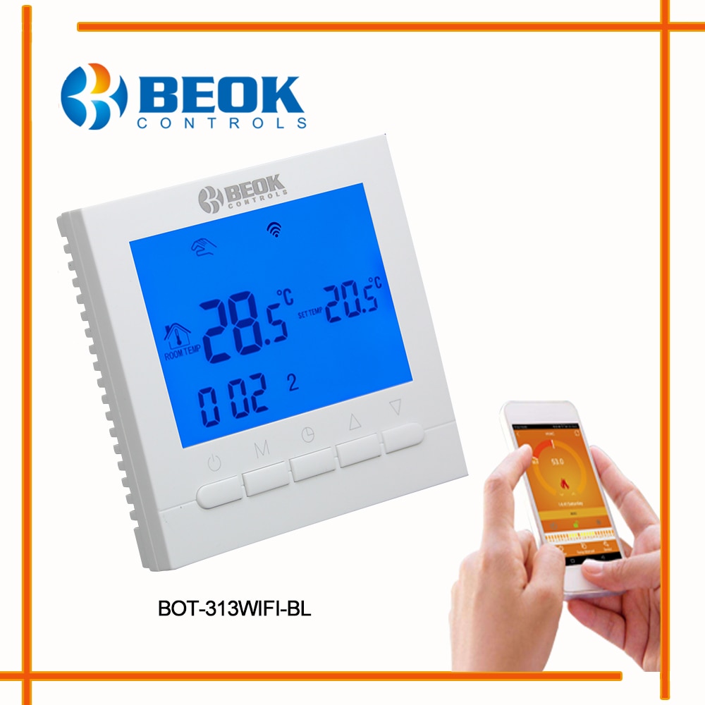 Beok Wifi inteligente controlador de temperatura de Gas de caldera habitación calefacción por suelo radiante termostato programable pantalla LCD BOT313WIFI