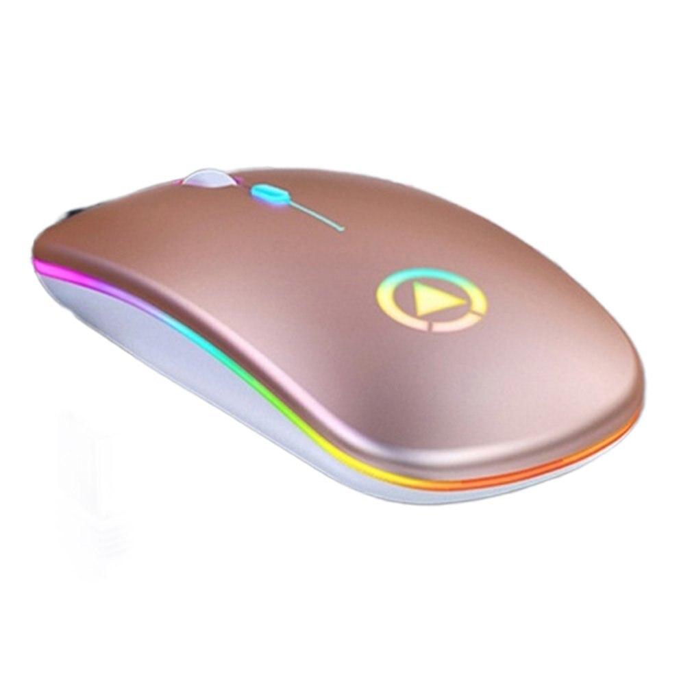 1600dpi USB Optical Wireless Gaming Mouse Home Office For PC Notebook Laptop Silent Lightt Optical Mouse with Usb Receiver: rose golden