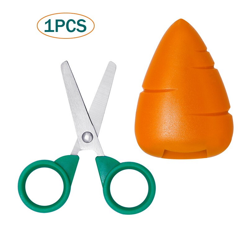 LMDZ Cute Cartoon Modeling Scissors with Magnet Refrigerator Subsidies Portable Student Kawaii Mini Scissors School Stationery: Carrot