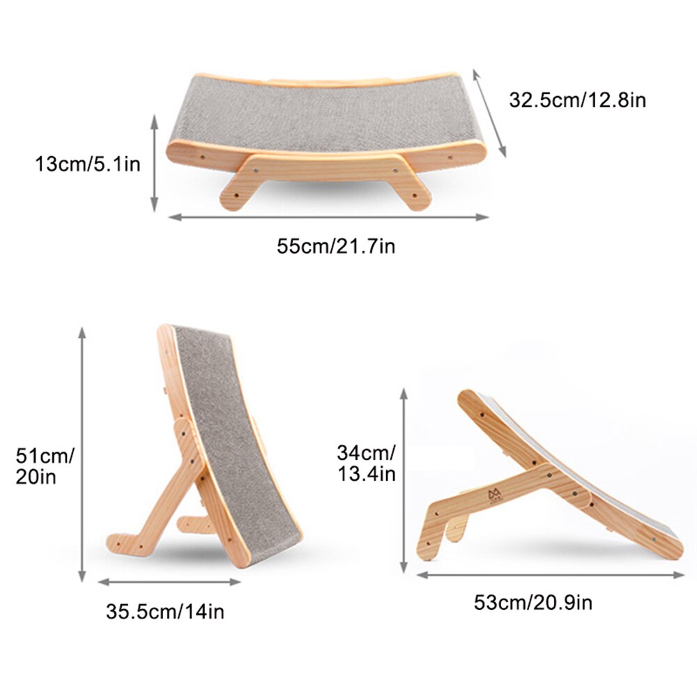 3 In 1 Solid Wood Anti Cat Scratcher Cat Scratch Board Kitten Corrugated Paper Pad Vertical Pet Cat Toys Grinding Nail Scraper