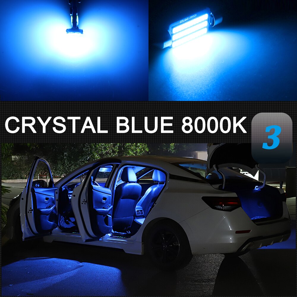 AENVTOL Car Inside Lamp LED Canbus For Renault Megane CC MK1 2 3 4 1997 1998 2006 Accessories: Crystal Blue / 4300K