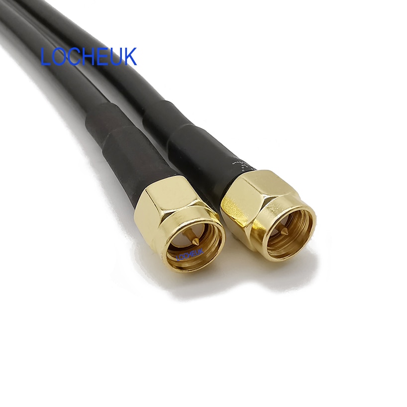 Low-loss 0-6GHz RF Coaxial LMR200 Double SMA Male Connector SMA Male Plug to SMA Male Plug Pigtail Extension Cable
