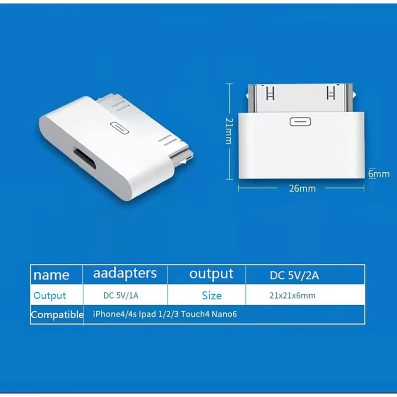 8Pin Stecker auf 30 Pin Buchse Lade Sync Beleuchtung auf 30Pin Adapter für IPhone 4 4S IPad 2 3 IPod Touch Ladegerät Kabel Konverter