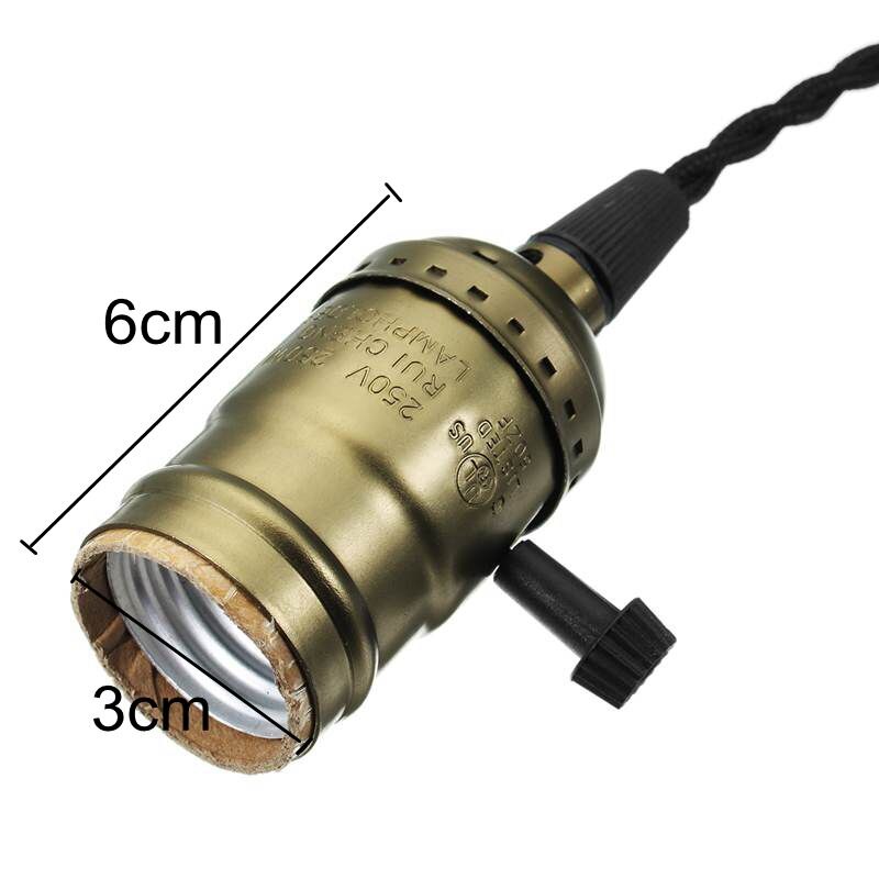 Vintage 3 Heads LED Lamp Base E27 Bulb 110V/220V Pendant Light With Dimmer Switch EU US Plug Socket Holder Hanging Light Fixture