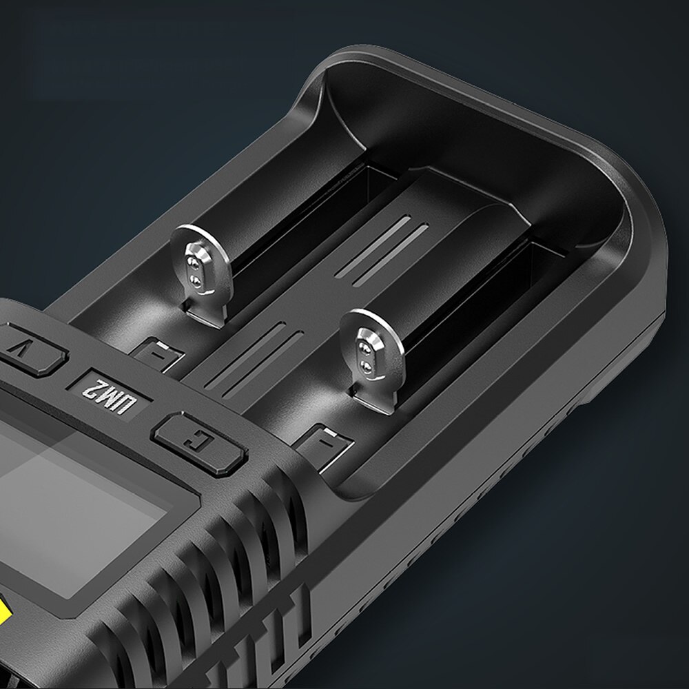 Nitecore UM2 Automatische Universele 3A Snellader Intelligente Usb 2Slot Lader Lcd Display Voor Li-Ion Imr Batterij