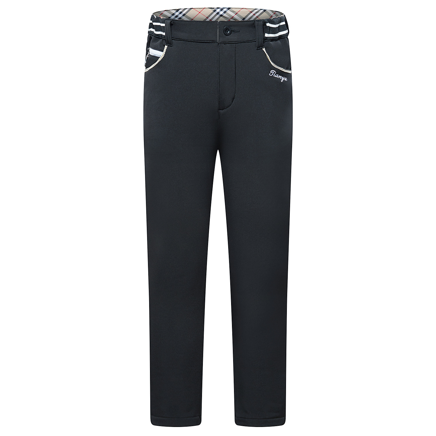 TTYGJ-ropa de Golf para niños, pantalones largos de otoño e invierno para niñas, pantalones deportivos informales cálidos de terciopelo para niños de mediana edad y mayores: Negro / M