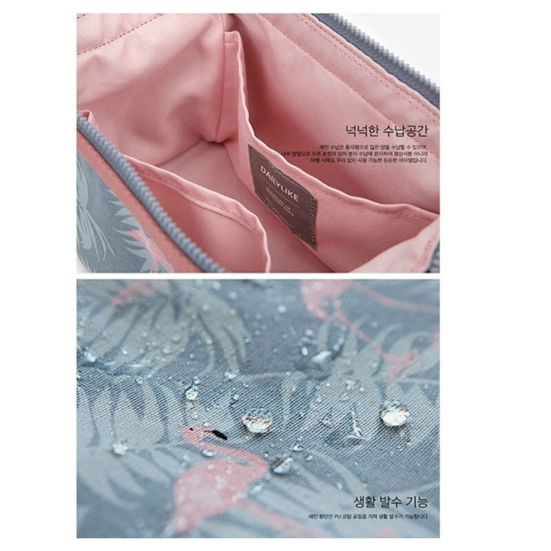 Sac de maquillage grande capacité pour fille, décontracté la avec motif flamand rose pour femme