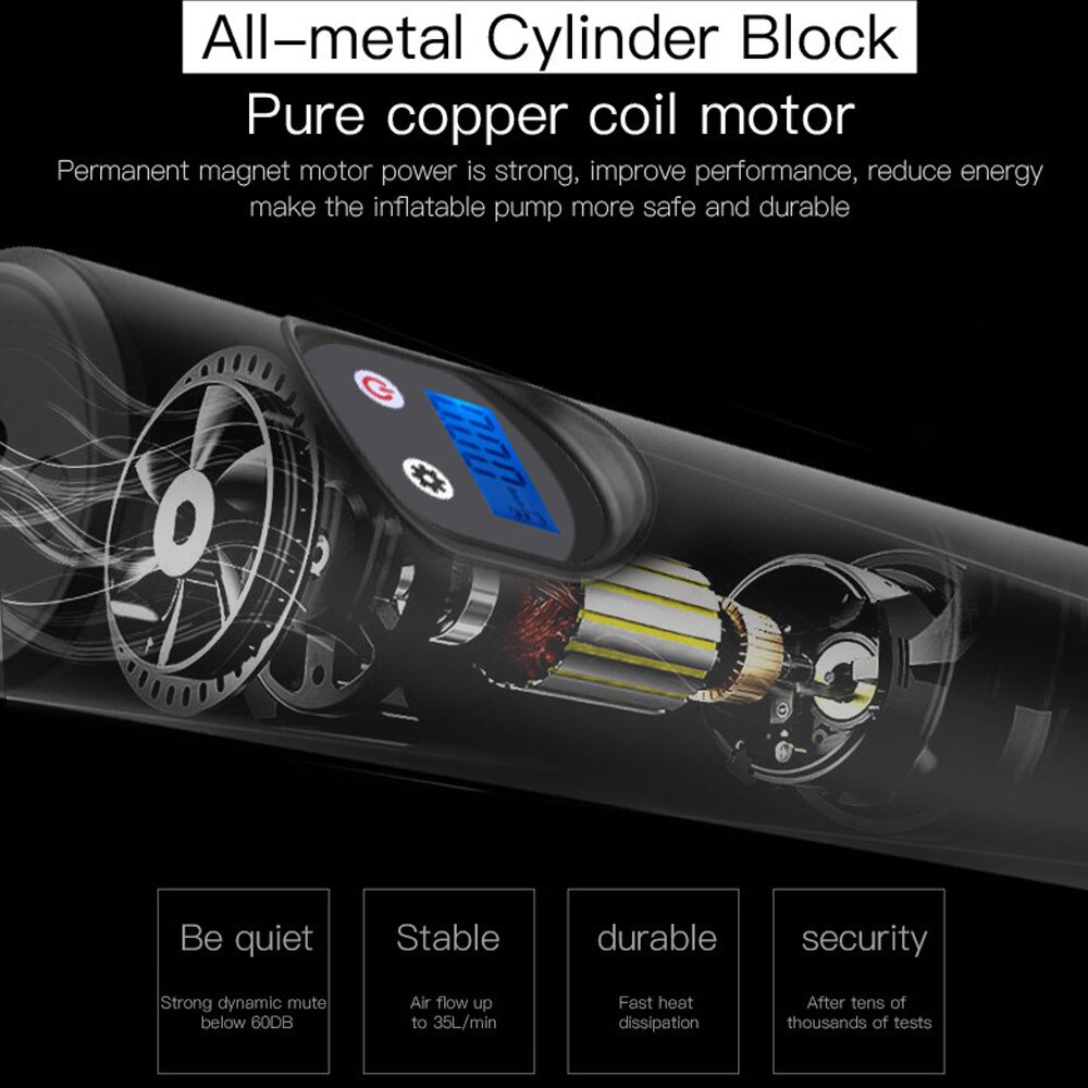 Opblaasbare Pomp Handheld Draagbare Luchtcompressor Draadloze Digitale Autoband Pomp 12V 150PSI Elektrische Luchtpomp Voor Auto Emergency