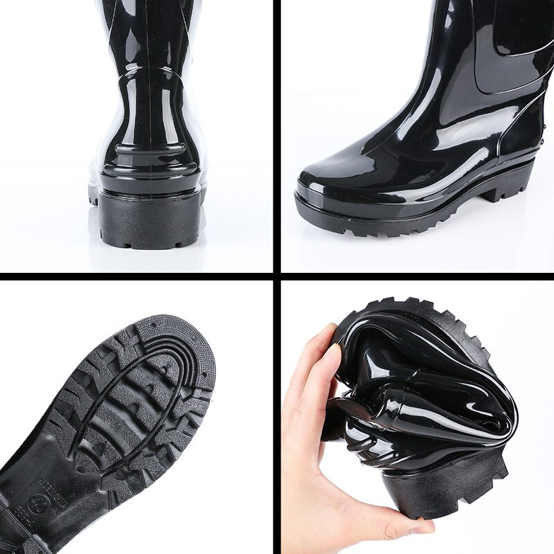 Men's Safety Work Rainboots PVC Waterproof Water Shoes Man Autumn Non-Slip Knee-High Rain Boots