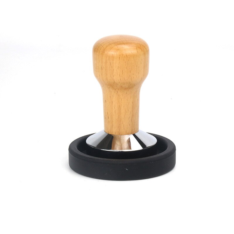 Tamper à café en acier inoxydable avec poignée pour café italien: Bois -51mm- tampons