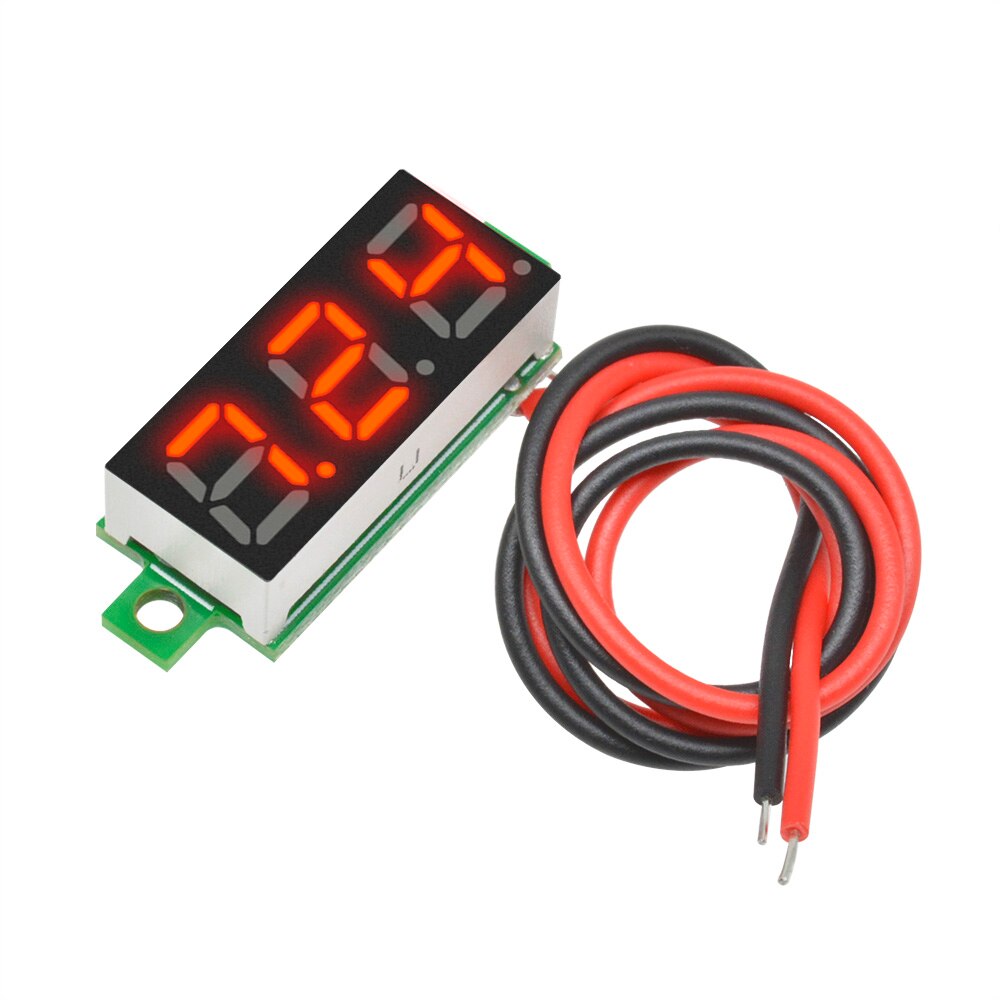 Dc 3.5-30v 2 leder 0.28 tommer mini digital spændingsmåler detektormåler led voltmeter panel voltmonitor tester til bil bil: Rød