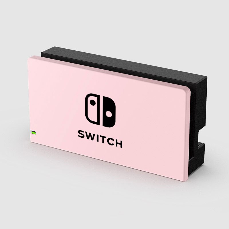 Dekorative Vorderen Platte Schutzhülle Für Nintendo Schalter TV Lade Dock Station Basis Süßigkeiten Farbe Ersatz Frontplatte Fall: Pink Logo