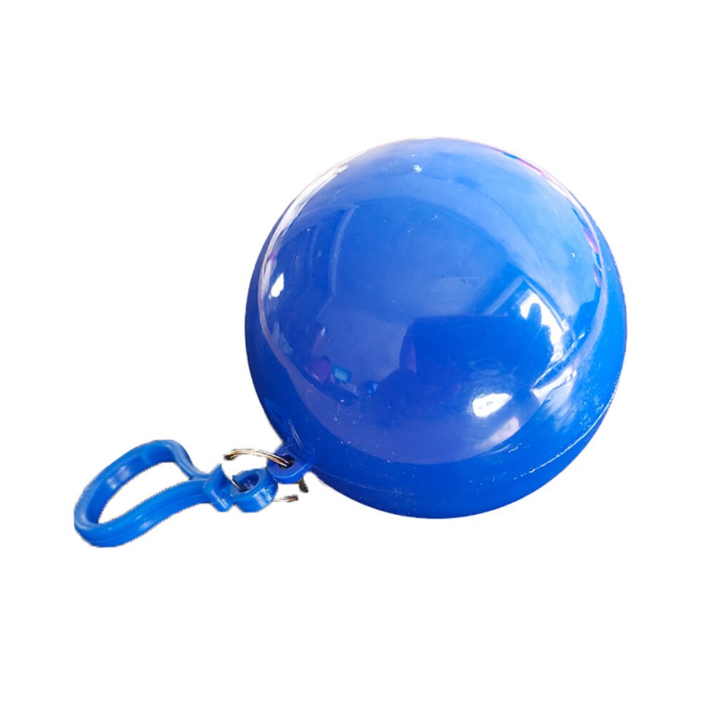 Convenient Portable Rain Ponchos Ball Adults Child Disposable Rainwear Emergency Waterproof Raincoat Colorful Poncho with Hook: Child Blue