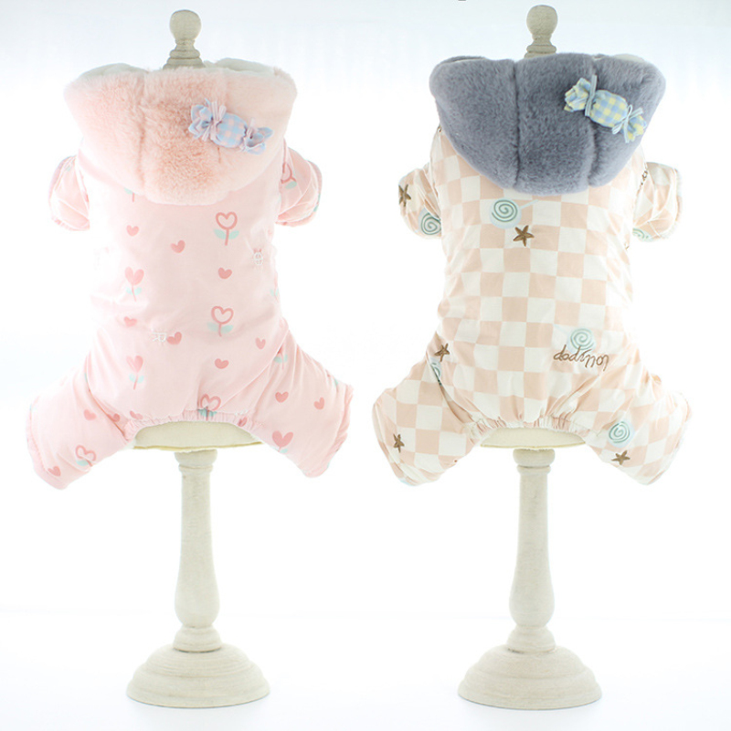 Super Warm Dog Clothes Jumpsuit Winter Overall For Dogs York Pomeranian Chihuahua Suit Small Medium Dog Clothing Bichon Costumes