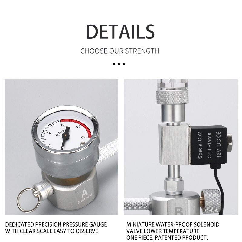 ZRDR Aquarium DIY CO2 generator system kit CO2 generator, bubble counter diffuser with solenoid valve,For / Aquatic plant growth