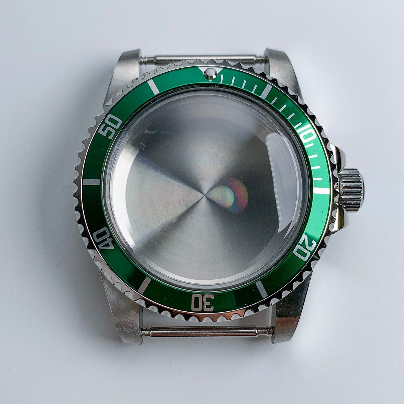 Horloge 1960 Automatische Rvs Horlogekast 40Mm Vintage NH35 Beweging Acryl Halfronde Spiegel Lichtgevende Handen Vervanging: D1