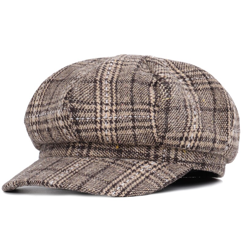 Chapeau de journal femme en laine | Grande , chapeau octogonal, nouvelle coiffure littéraire unisexe, peintre en laine, béret pour hommes: Khaki