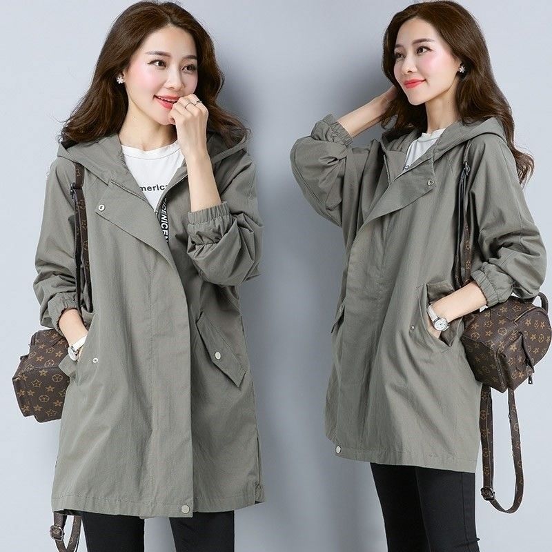 Kvinder trench casual trenchcoat med skærper oversize dobbeltradet vintage kappe overfrakker vindjakke str. 4xl 5xl