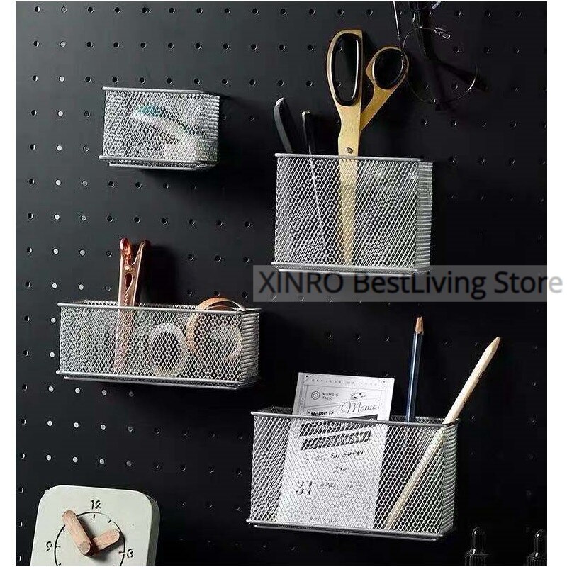 Wire Mesh Strong Magnetic Storage Caddy Basket Container Magnet Surface Stationery Organizer Holder for Refrigerator Whiteboard