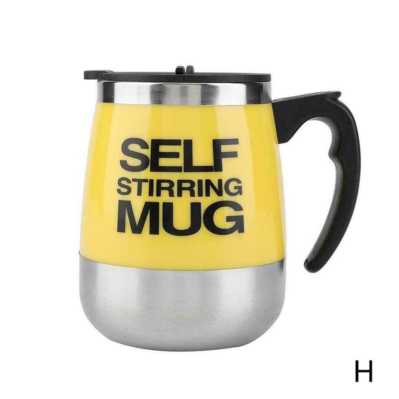 Auto Sterring Coffee Mug Stainless Steel Magnetic Mug Electric Mug Shaker Milk Cover Cup Mixing Mugs Lazy Smart Supplies Co D1K4: H