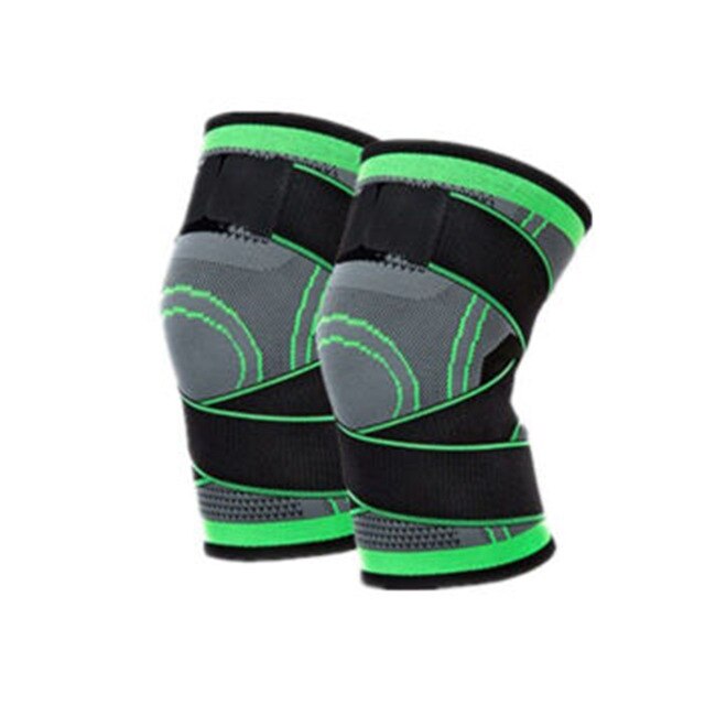 1 Pair(2PCS)Knee Pads For Joints Knee Support Pressurized Elastic Knee Braces For Arthritis Outdoor Fitness Sport: GREEN / L