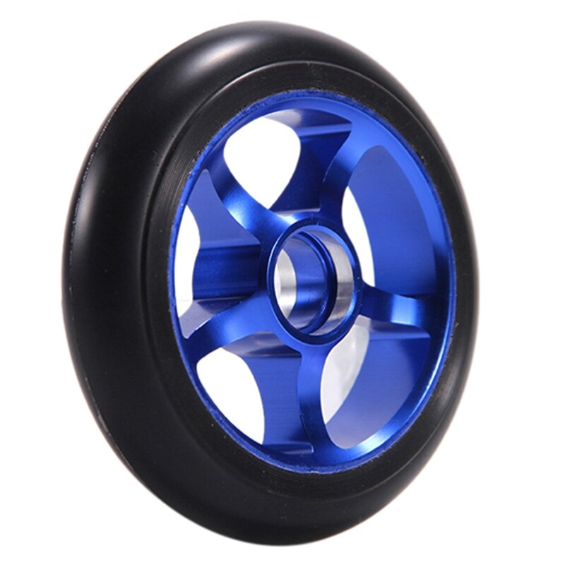 2 Stuks 100Mm Scooter Vervanging Wielen Met Lagers Aluminium Slijtvast Pu Scooter Onderdelen Scooter Accessoires