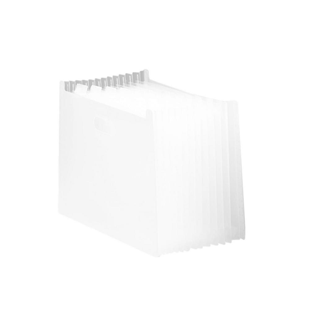 13 Pockets Portable File Folder Extension Wallet Bill Receipt Document Paper Organizer Storage Bag Office School Stationery: White