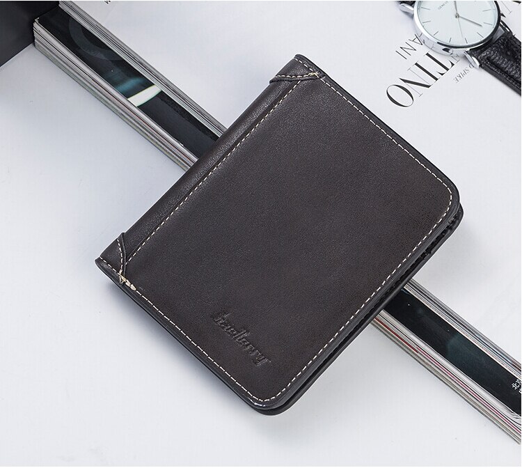 Mannen Lederen Portemonnee Bifold Id Kaarthouder Purse Checkbook Korte Clutch Billfold