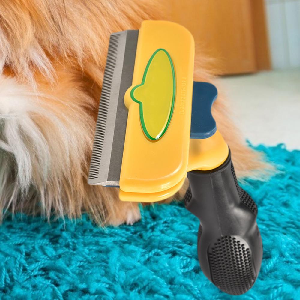 Peine para mascotas, herramienta de arreglo de perros para cepillo para quitar el pelo Manual, peine para mascotas, rastrillo, mango de plástico, peine de aguja densa, peines de masaje