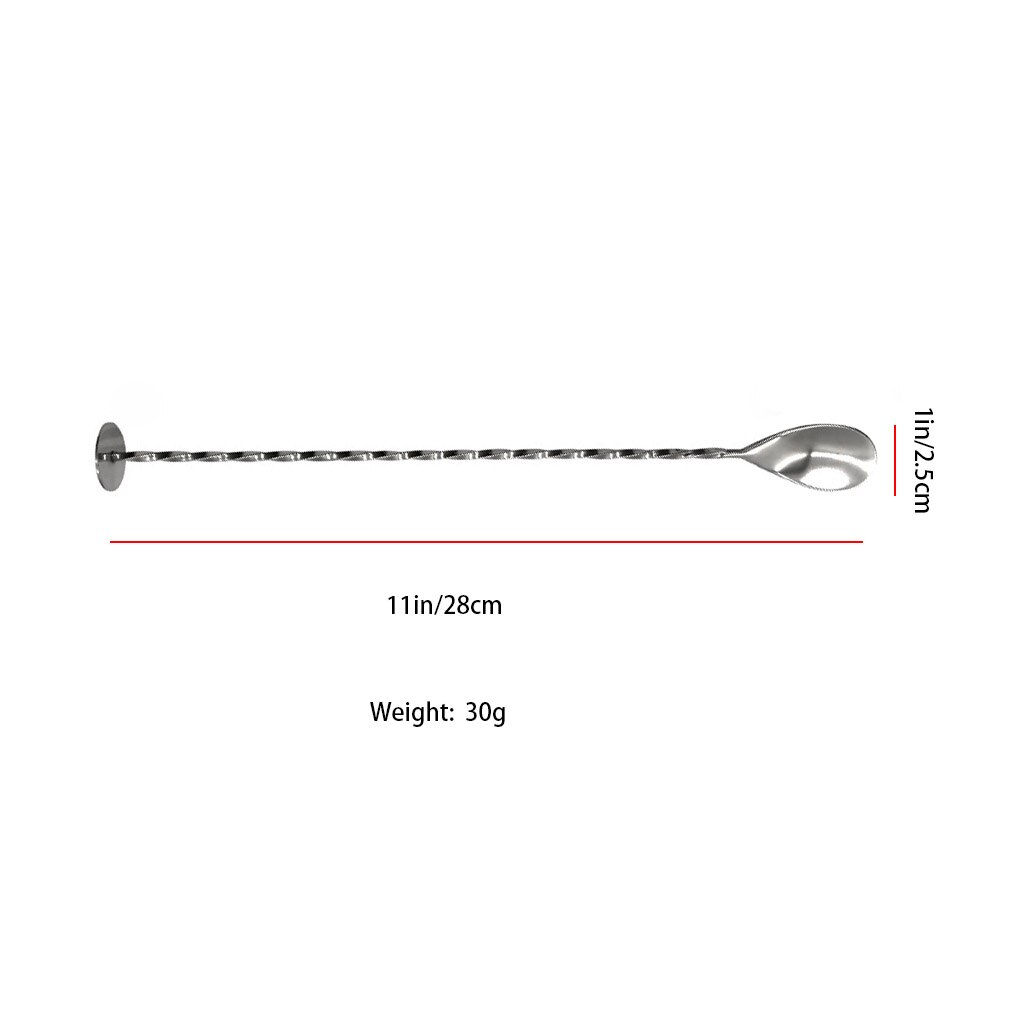 Mixing Spoon Stainless Steel Cocktail Shaker Mixer Drink Hawthorne Strainer Ice Tongs Measure Cup Bartender Bar Tools Kit: Stirrer