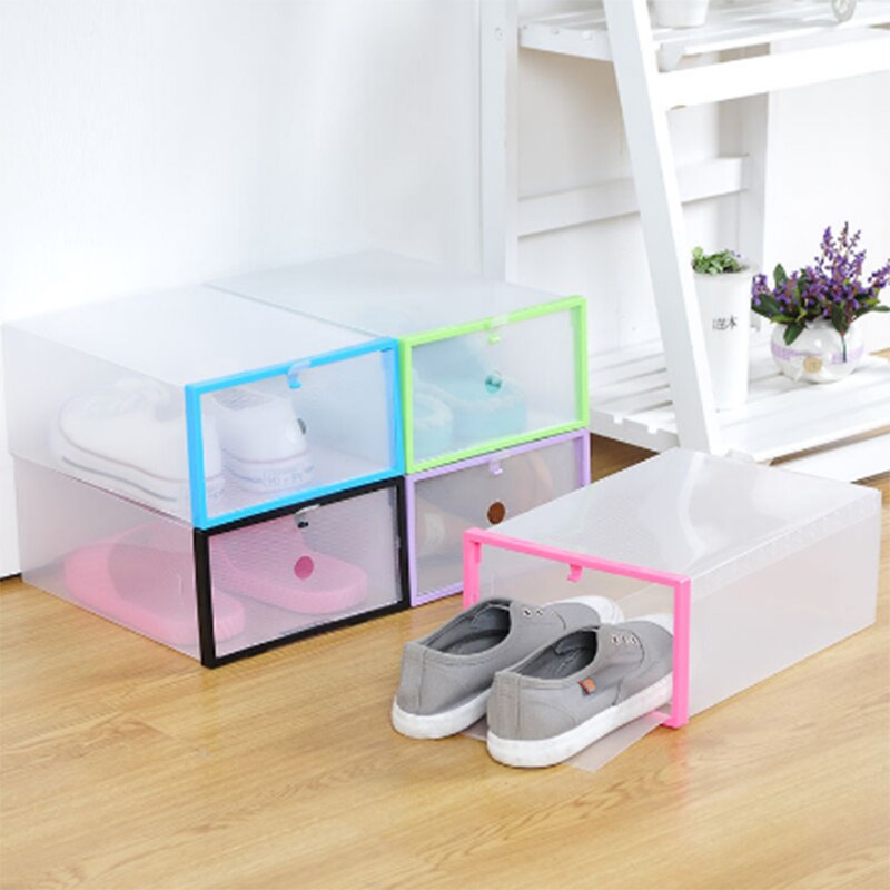 Verdickt kristall transparente farbe schuh Kasten PP kunststoff DIY klapp schublade schuh lagerung Kasten haushalt schutt lagerung A11342