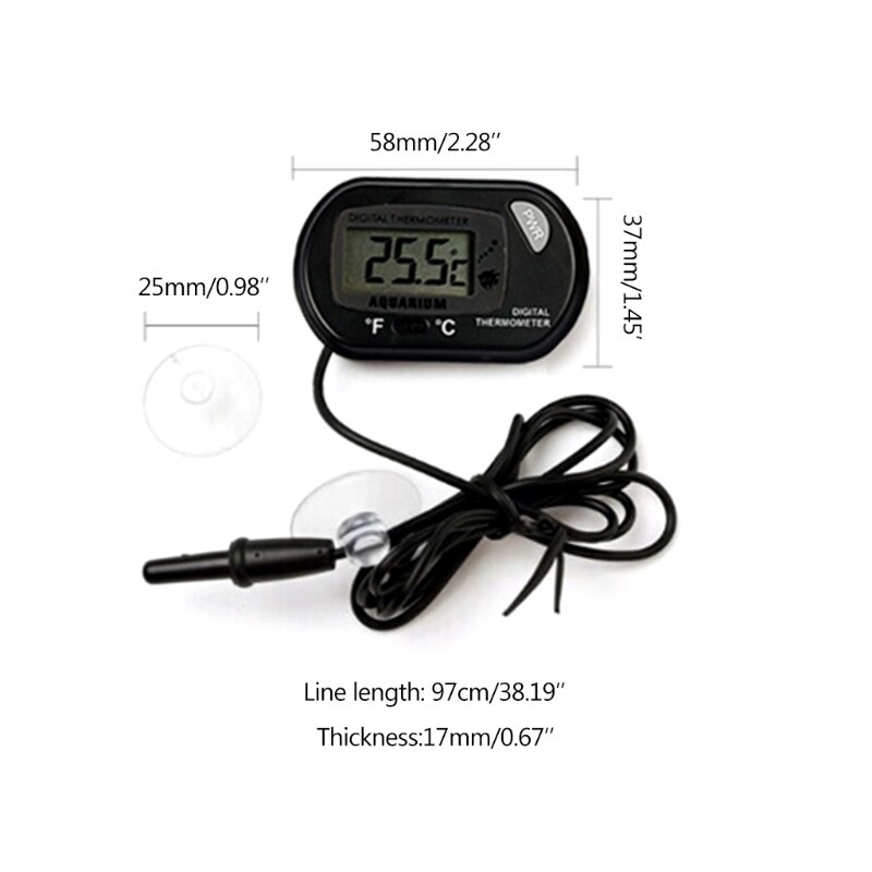 1 Pack Aquarium thermograph Reptilethermograph Fish Tank thermograph Digital thermograph Terrarium Water Temperature Test 7XEA