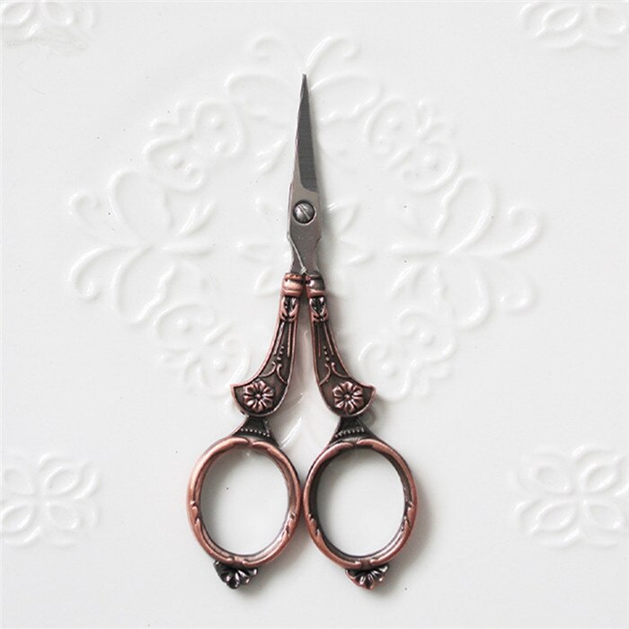 Retro Goud Zilver Gesneden Kruissteek Rvs Schaar Papier Handwerk Diy Stof Cutter Office Home Supply Tool: Retro Copper