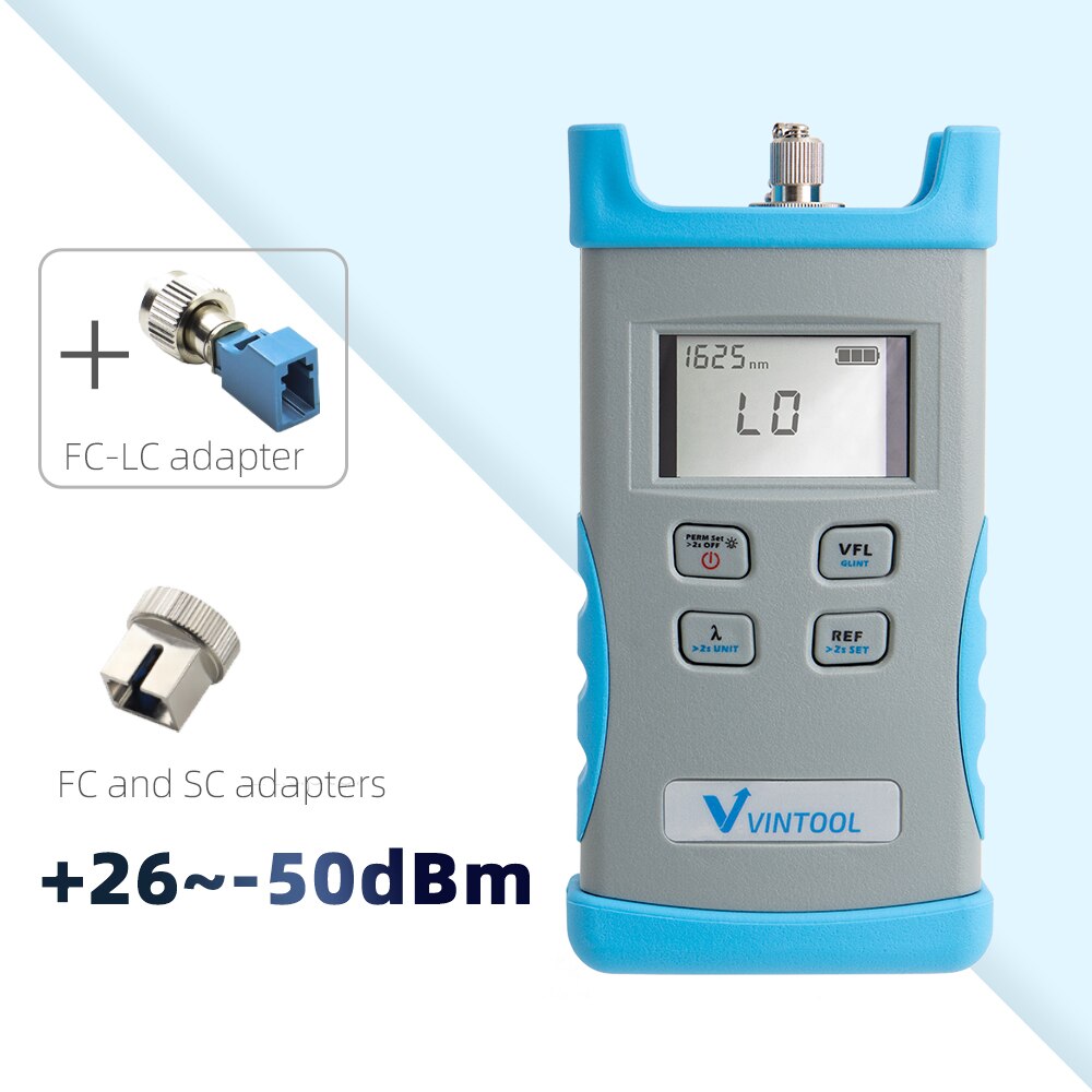Glasvezel Power Meter Fc & Sc Verwisselbare Adapter -50 ~ + 26dBm Ftth Fiber Kabel Tester: V00-201C   LC