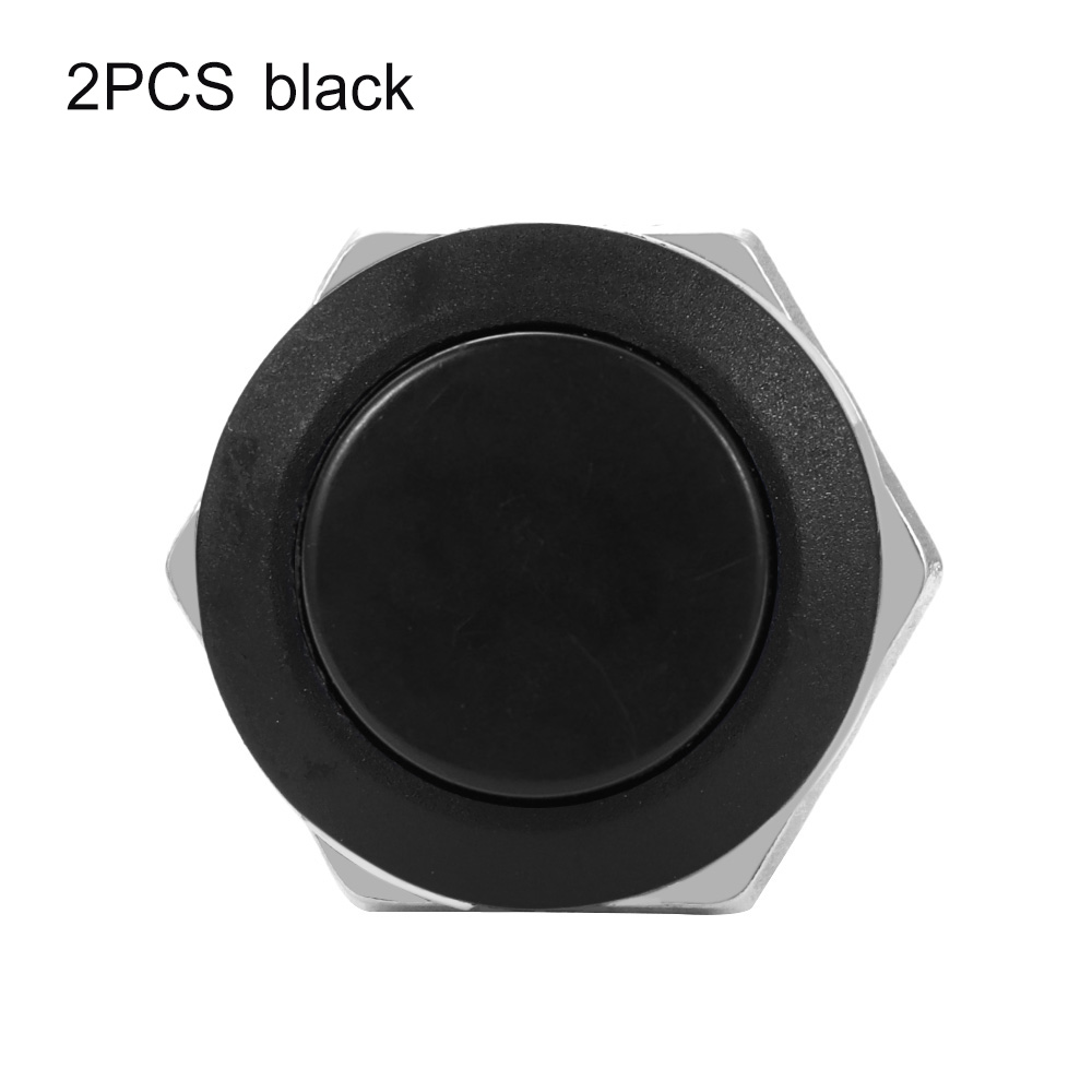 2PCS Mini Starter switch Round Momentary On/Off Push Buttons Horn Switch Automobile Interior Accessories AC 125V 6A/250V 3A Car: Black