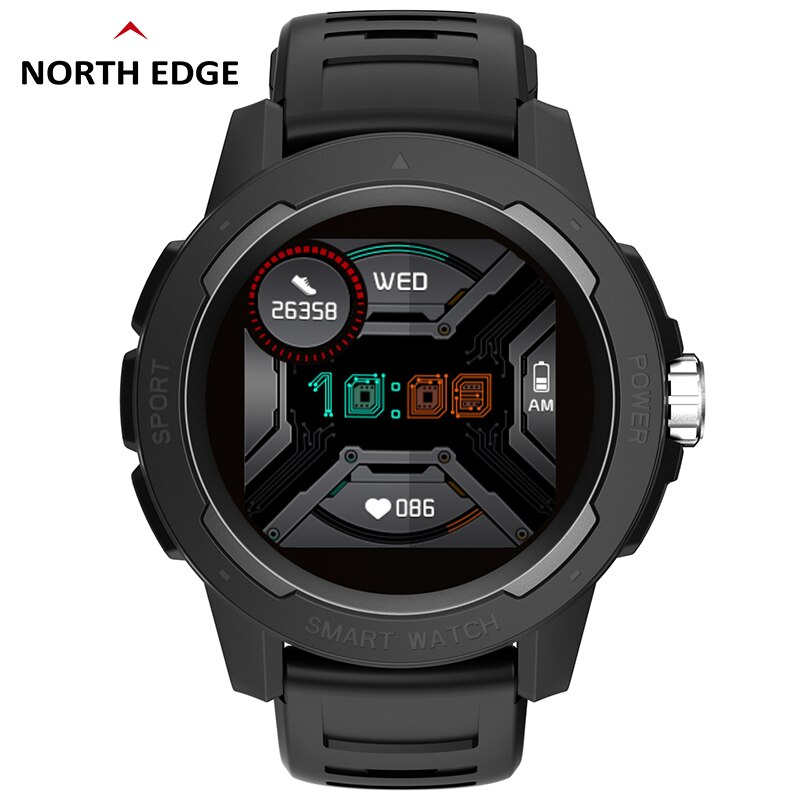 Noord Rand Mannen Digitale Horloge Mannen Mode Sport Horloges Volledige Touch Screen Hartslag Stappenteller Stopwatch IP68 Waterdichte Klok