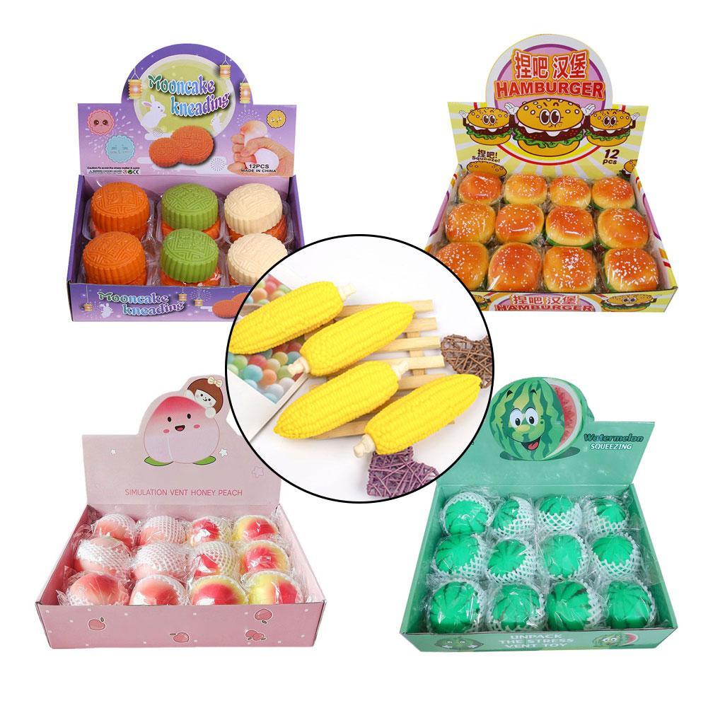 Mond Kuchen Wassermelone Pfirsich Hamburger Mais Anti betonen Ball Lustige Gerät entlüften Dekompression Spielzeug Autismus betonen Linderung Spielzeug