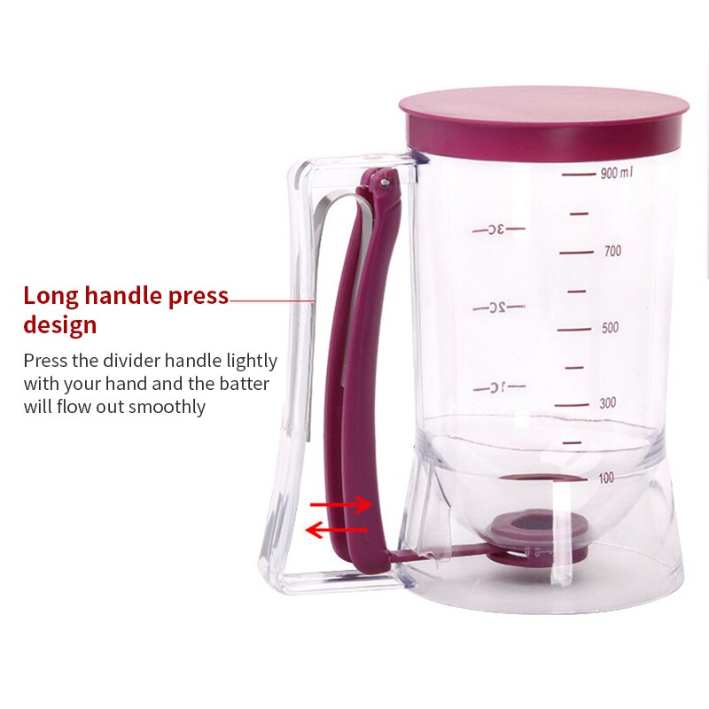 Populært diy verktøy 900ml cupcake pannekake røre dispenser muffins hjelper mikser bakverk kanne baking