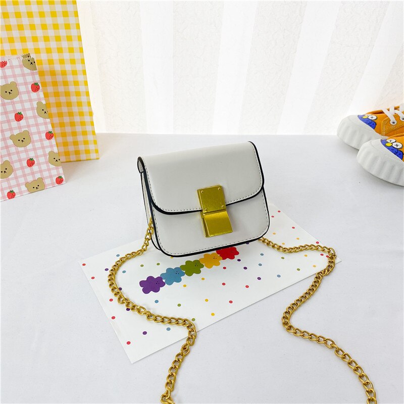 Kids Lederen Portemonnees En Handtassen Mini Crossbody Leuk Meisje Kleine Coin Pouch Bag Baby Meisjes Clutch Purse: WHITE