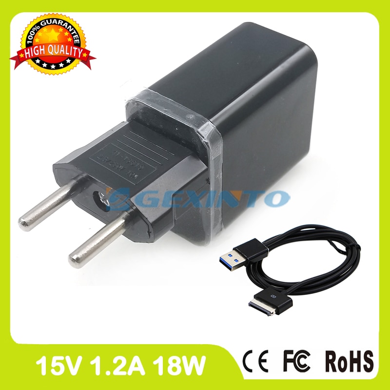 15V 1.2A Tablet pc charger For Asus Eee Pad Transformer TF101 TF101G TF300 TF301 TF201 TF300T Wall Adapter EU plug