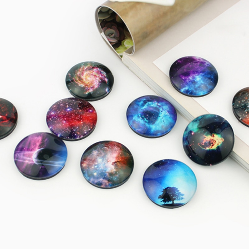 Sterrenbeelden Magneet Lichtgevende Nebula Galaxy Zonnestelsel Koelkast Magneten Glas Cabochon Stickers Decor