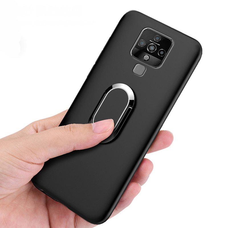Tecno camon 16 Profi hülle, 6.8 zoll, schwarzer fingerring, 360 grad drehbar, weiche silikonhülle für tecno camon 16